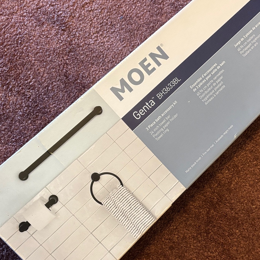 Moen Genta Matte Black Accessory Set